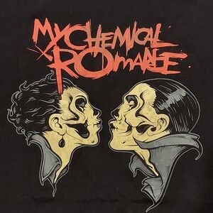 My Chemical Romance Womens XL T Shirt Kissing Skeleton Lovers Black Parade Skull